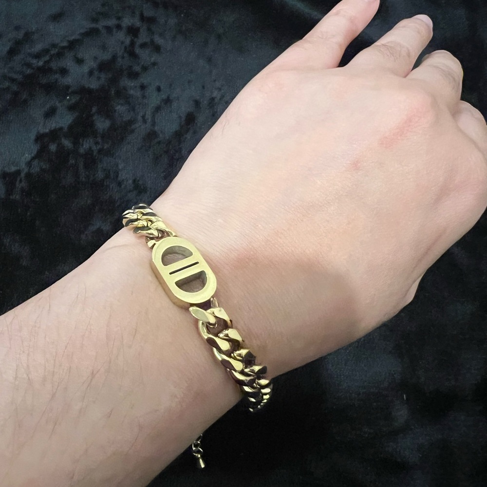 Dior logo Gold Chain Bracelet
